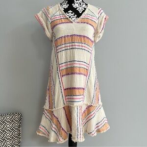 Anthropologie Holding Horses Elira Striped Dress Size M Fringe Southwestern Boho